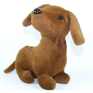 Dan Dee Dachshund Weiner Dog Plush Dark Brown Puppy Stuffed Animal Toy Soft